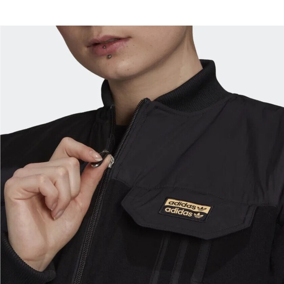 Adidas Black Warm Bomber Jacket M - Picture 4 of 11